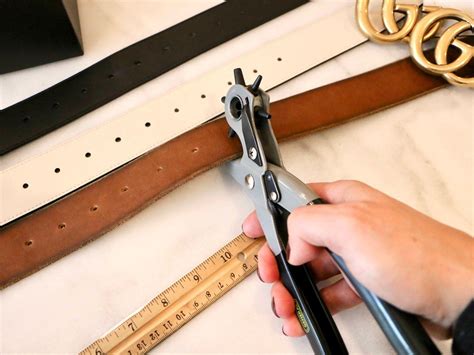 how to make an extra hole in a gucci belt|Gucci marmont belt holes.